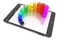 Mobile business concept. Colorful graph over a tablet PC