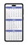 Mobile calendar for 2024 with spring months: March, April, May. Vector