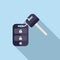 Mobile car key icon flat vector. Remote button