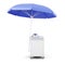 Mobile cart with umbrella for sale food isolated. 3d rendering