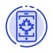 Mobile, Cell, Canada, Leaf Blue Dotted Line Line Icon