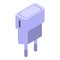 Mobile charger icon, isometric style