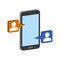 Mobile Chatting symbol. Flat Isometric Icon or Logo.