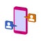 Mobile Chatting symbol. Flat Isometric Icon or Logo.