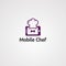 Mobile chef logo vector, icon, element, and template