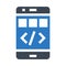 Mobile coding glyphs double color icon