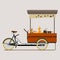 Mobile Coffee Bike Shop with Arabian Brewing Style Vector Illustration