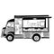 mobile coffee shop - snack bar, mini bus on wheels