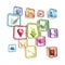 Mobile computer application icons isolated