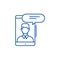 Mobile conversation line icon concept. Mobile conversation flat  vector symbol, sign, outline illustration.