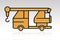 Mobile crane / crane crawler - heavy equipment vehicles flat icon for apps or websites