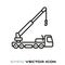 Mobile crane line icon