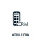 Mobile Crm icon. Monochrome simple Customer Relationship icon for templates, web design and infographics