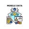 Mobile Data Vector Concept Color Illustration