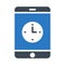 Mobile deadline glyph color vector icon