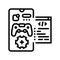 mobile development game line icon vector illustration