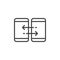 Mobile device synchronization line icon