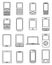 Mobile devices line icons set