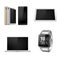 Mobile devices set. Smartphone, laptop, smart watch and tablet
