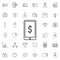 Mobile dollar sign icon. Universal set of finance and chart for website design and development, app development