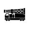 Mobile drilling rig isolated. Black flat vector icon for oil and