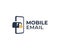 Mobile e-mail logo design. Smartphone and mailbox with envelope vector design