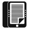 Mobile ebook icon simple vector. Online education