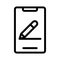 Mobile edit vector thin line icon