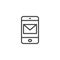 Mobile email screen outline icon