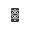 Mobile emergency call vector icon