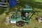 A mobile English made lister Steam Engine being demonstrated at the Strathmore Vintage Vehicle Show.