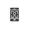 Mobile face id scanner vector icon