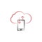 Mobile file transfer cloud icon. Element of multi color cloud technology icon for mobile concept and web apps. Detailed Mobile