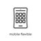 Mobile flexible display icon. Trendy modern flat linear vector M