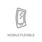 Mobile flexible display linear icon. Modern outline Mobile flexi