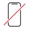 Mobile forbidden icon, no use phone sign, ban smartphone label vector illustration