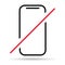 Mobile forbidden shadow icon, no use phone sign, ban smartphone label vector illustration