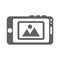 Mobile, gallery icon. Gray vector graphics