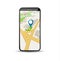 Mobile GPS navigation application. 3d map vector application for city gps route smartphone app.