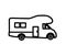 Mobile home on a white background. House on wheels. Silhouette. Vector