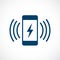 Mobile hone charging vector icon