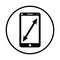 Mobile, horizontal icon. Black vector graphics