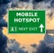 MOBILE HOTSPOT road sign against clear blue sky