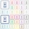 Mobile incognito outlined flat color icons