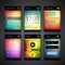 Mobile interface elements with colorful wallpaper