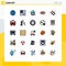 Mobile Interface Filled line Flat Color Set of 25 Pictograms of candy, design, close, watch, eye