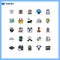 Mobile Interface Filled line Flat Color Set of 25 Pictograms of pack, cream, ecological, upload, cloud