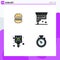 Mobile Interface Filledline Flat Color Set of 4 Pictograms of burger, check, food, design, ok