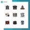 Mobile Interface Filledline Flat Color Set of 9 Pictograms of education, dollor, church, money, mouse