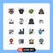 Mobile Interface Flat Color Filled Line Set of 16 Pictograms of school, camping, stamp, bag, spring